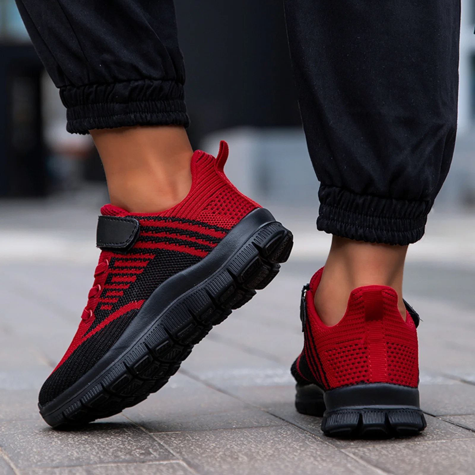 Sneakers for Boys Girls Fashion Autumn Children Girls Sports Shoes Flat Thick Bottom Lightweight Non Slip Kid Running Shoes(Red,12) - Image 25