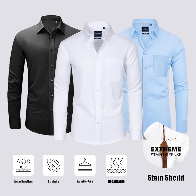 3-Pack Alimens & Gentle Stain Sheild Dress Shirts for Men Slim Fit Mens Dress Shirts Long Sleeve Button down Shirt Men Shirts Top Menswear