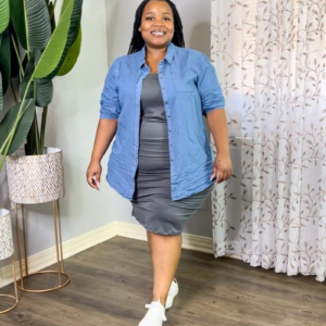 Button down Denim Skirt