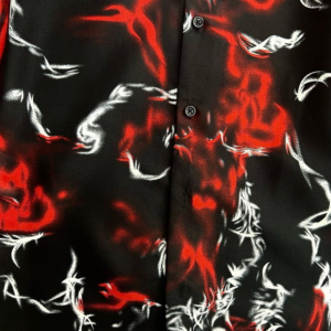Alternative view of Suslo Black Red/White Pattern Button down Dress Shirt Camisa Vaquero Vestir