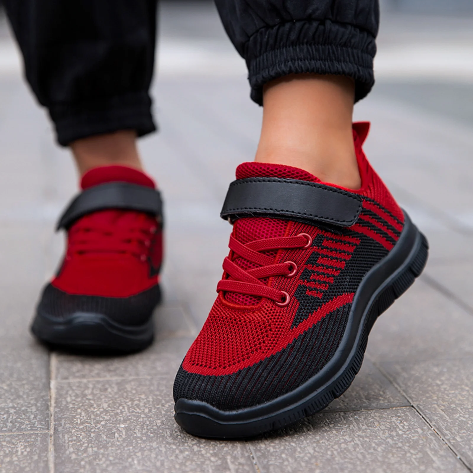 Sneakers for Boys Girls Fashion Autumn Children Girls Sports Shoes Flat Thick Bottom Lightweight Non Slip Kid Running Shoes(Red,12) - Image 40