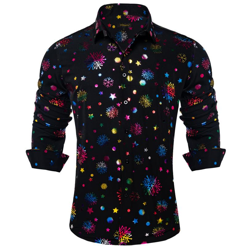 Mens Christmas Shirt Long Sleeve Button down Xmas Shirts for Funny Holiday Party Outfit - Image 8