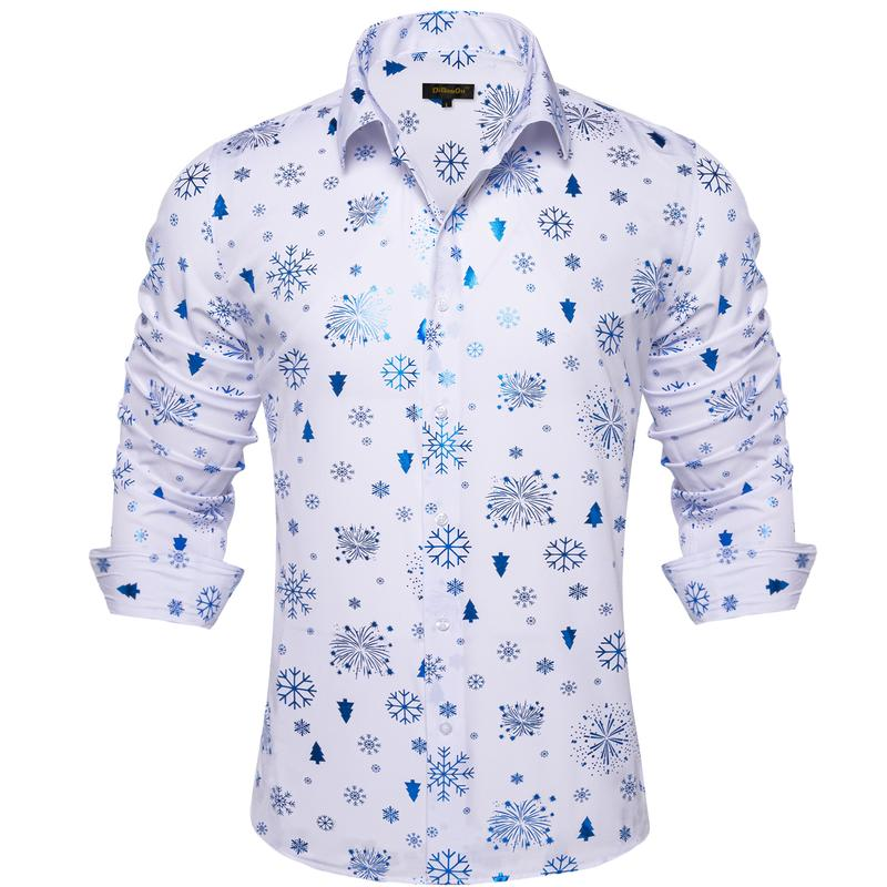 Mens Christmas Shirt Long Sleeve Button down Xmas Shirts for Funny Holiday Party Outfit - Image 3