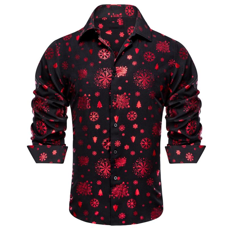 Mens Christmas Shirt Long Sleeve Button down Xmas Shirts for Funny Holiday Party Outfit - Image 10