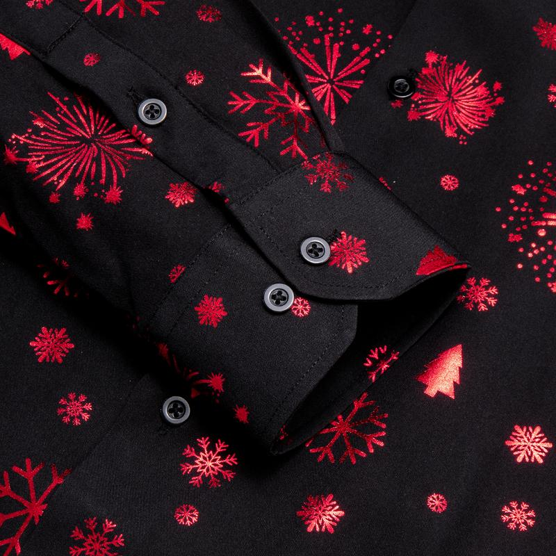 Mens Christmas Shirt Long Sleeve Button down Xmas Shirts for Funny Holiday Party Outfit - Image 2