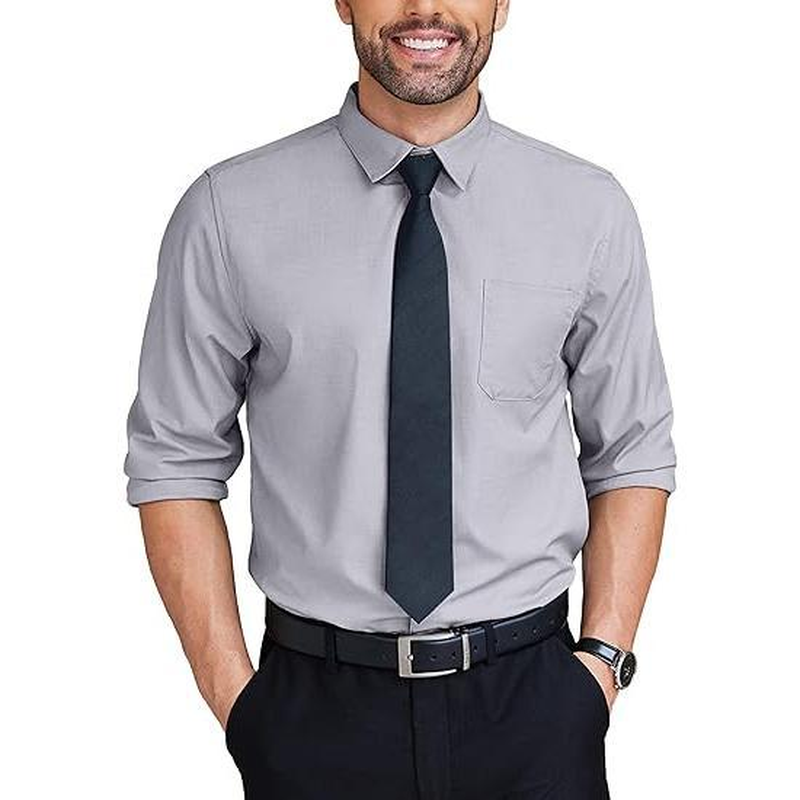 Mens Shirts Wrinkle Free Long Sleeve - Button down Classic Collar - Image 15