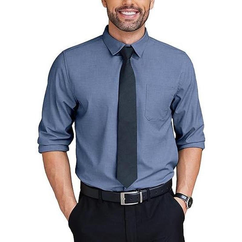 Mens Shirts Wrinkle Free Long Sleeve - Button down Classic Collar