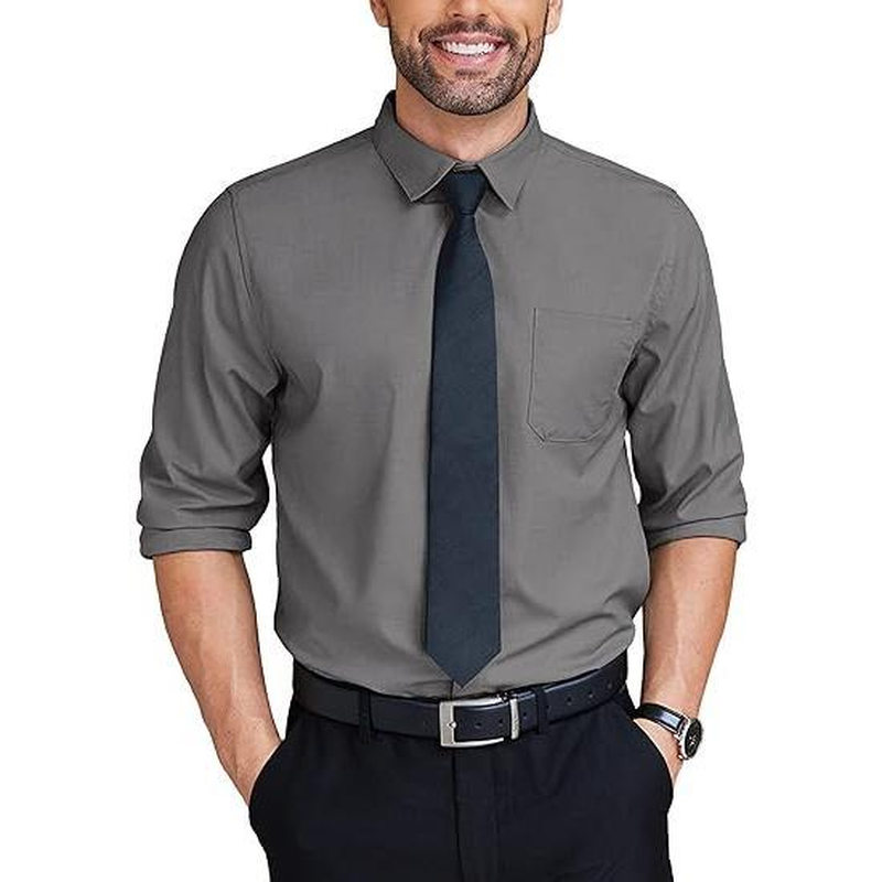 Mens Shirts Wrinkle Free Long Sleeve - Button down Classic Collar - Image 14