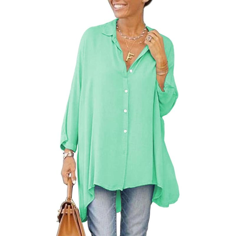 Danedvi Womens Oversized T Shirts Button down Long Sleeve Shirt - Image 4