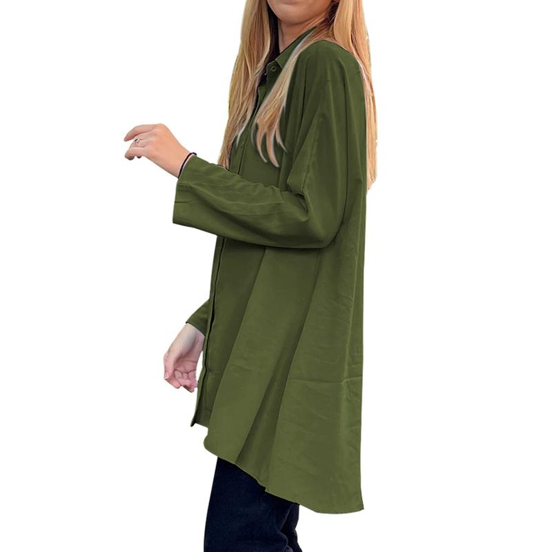 Danedvi Womens Oversized T Shirts Button down Long Sleeve Shirt - Image 18