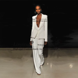 Alternative view of Jacket+Pants Ivory Women Business Suits Blazer Female Office Uniform 2 Piece Set Customized Formal Trouser Suit Womens Tuxedo