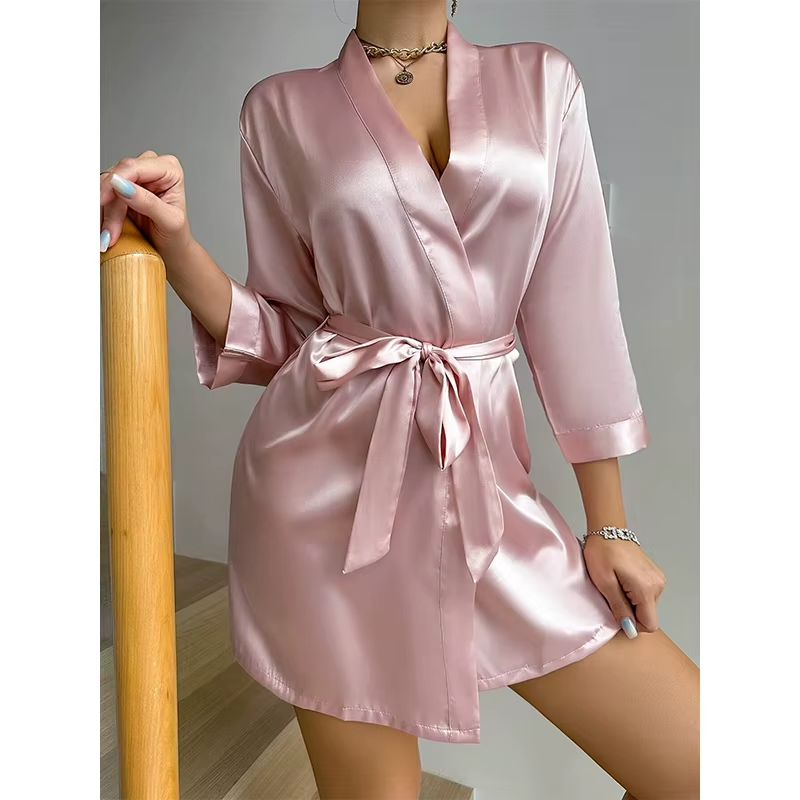 Kimono Robe Bathrobe Robes Luxurious Soft Satin