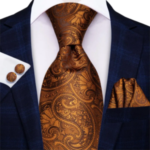 Luxury Floral Paisley Mens Yellow Gold Tie Gravata Silk Nicktie for Men Business Wedding Necktie 8.5Cm Wide Dropshipping
