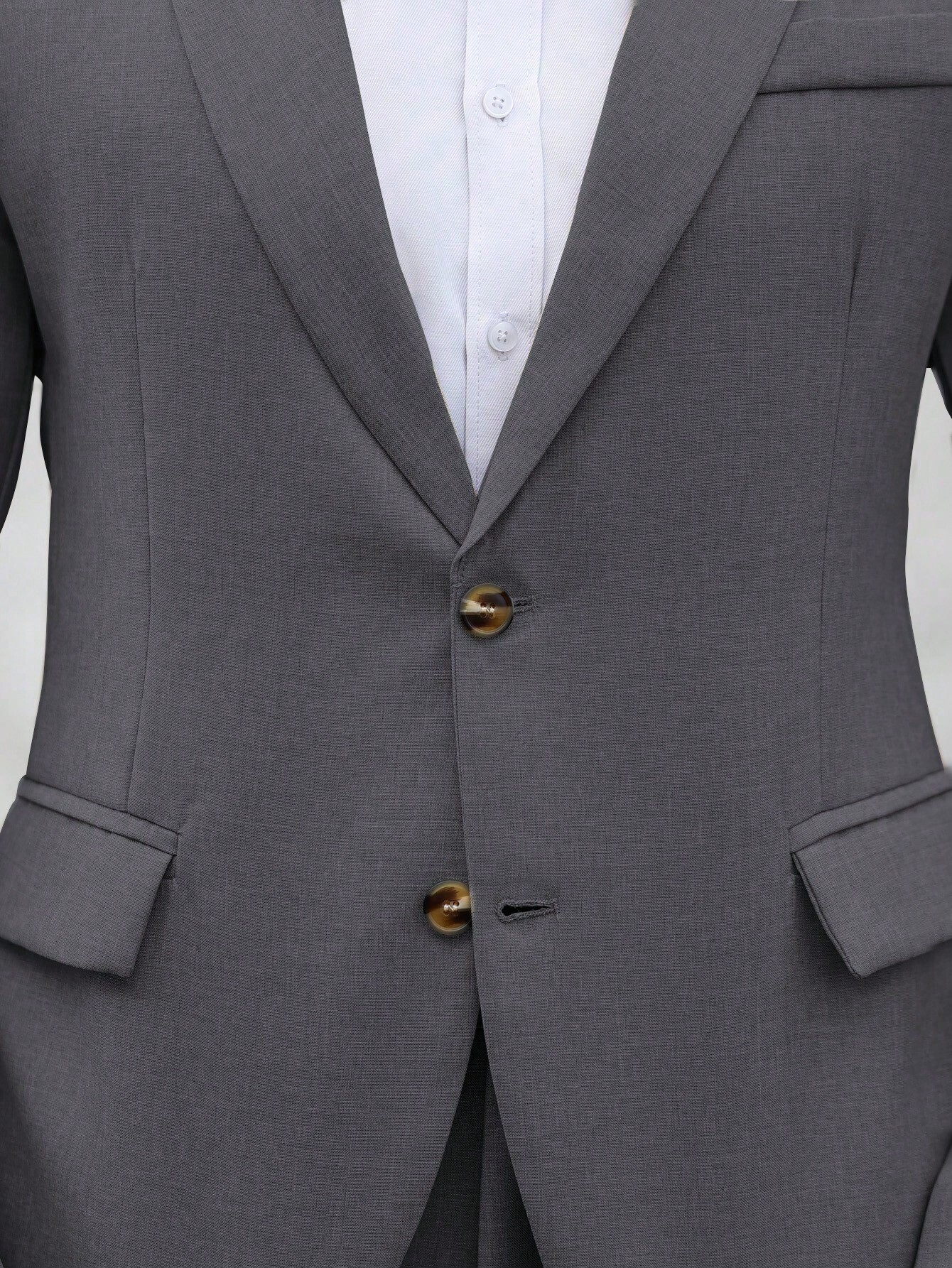 Manfinity Mode 2Pcs Men'S Solid Color Single-Breasted Blazer and Pants Suit Men Suit and Pants - Image 11