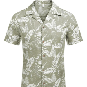 Men'S Hawaiian Floral Shirts Cotton Linen Button down Tropical Holiday Beach Shirts Menswear Top