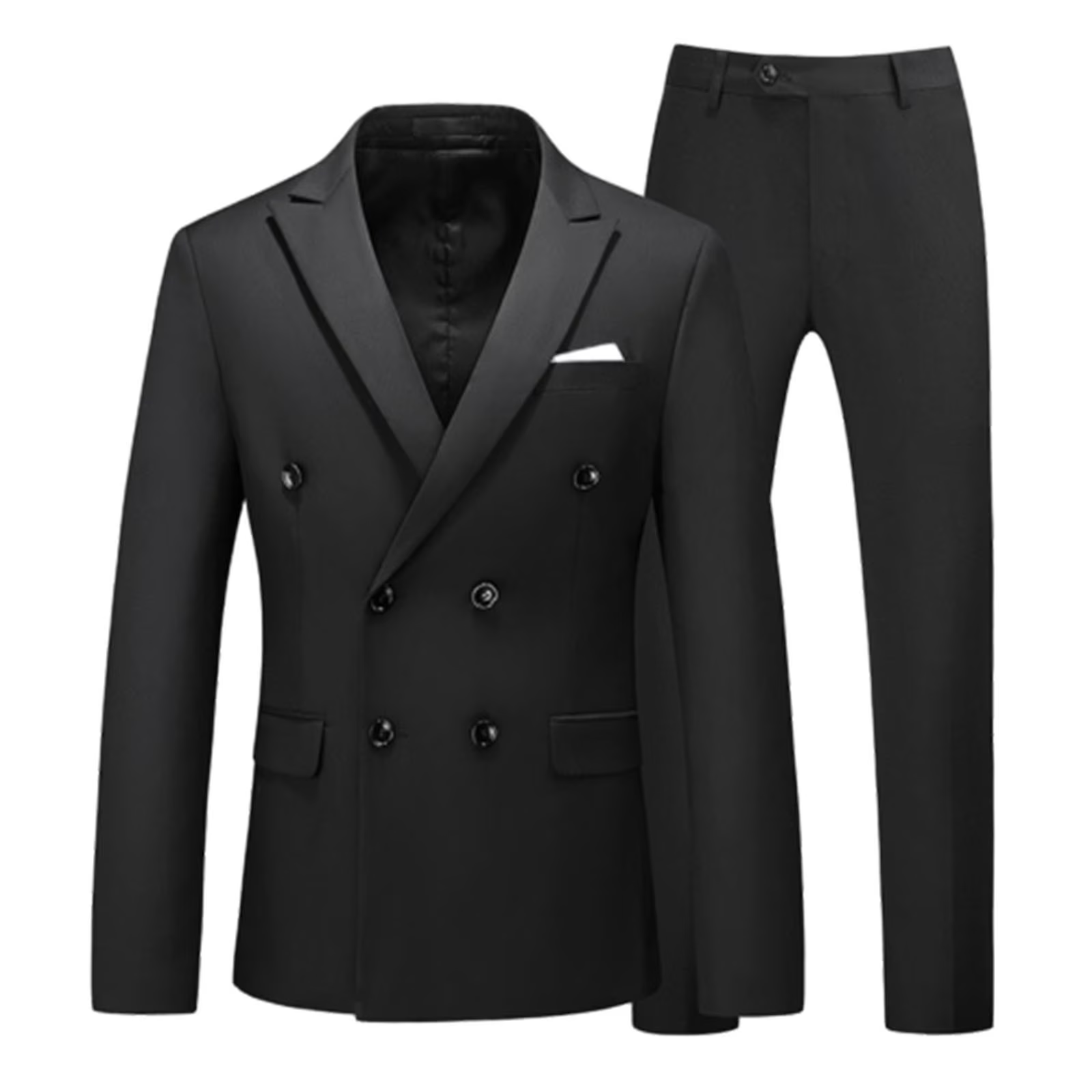 Mens 2 Piece Double Breasted Suit Slim Fit Tuxedo Blazer and Pants plus Size Classic Formal Dinner Suits for Wedding Prom Homecoming - Image 2