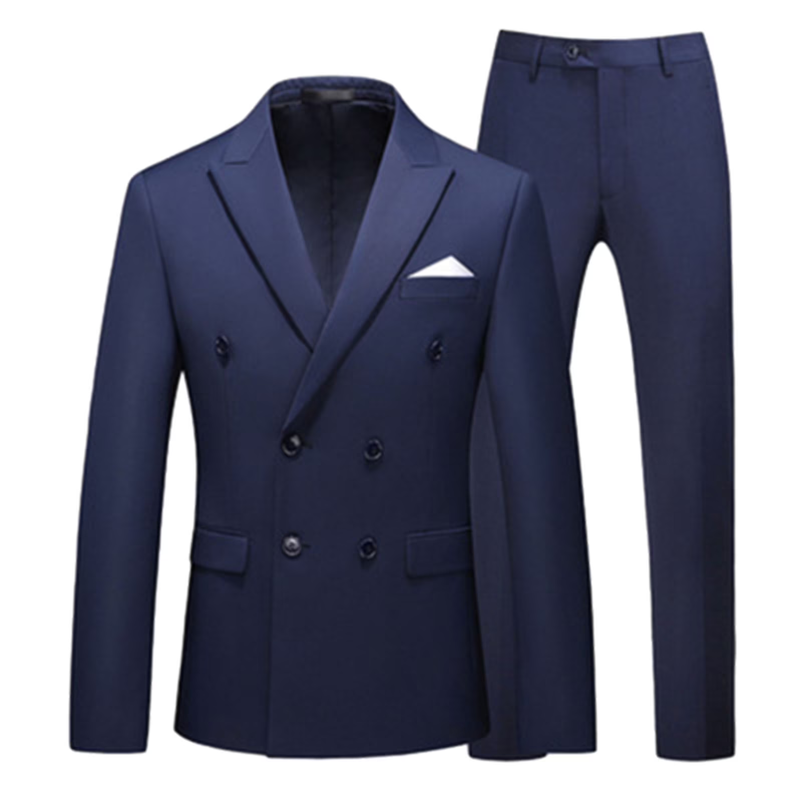 Mens 2 Piece Double Breasted Suit Slim Fit Tuxedo Blazer and Pants plus Size Classic Formal Dinner Suits for Wedding Prom Homecoming - Image 6