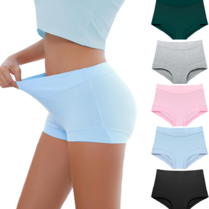 Alternative view of Migbean Womens Seamless Boy Shorts Underwear Soft Stretch Boxer Shorts Briefs No Show Panties 2 Packs Black Grey