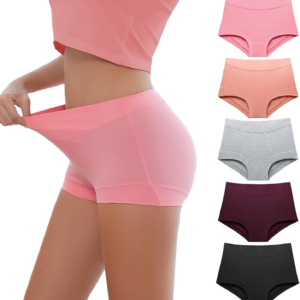 Migbean Womens Seamless Boy Shorts Underwear Soft Stretch Boxer Shorts Briefs No Show Panties 2 Packs Black Grey