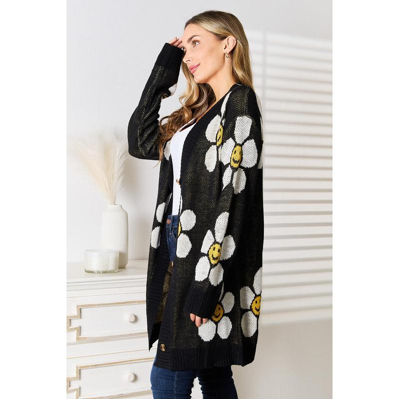 Perfee Floral Button down Longline Cardigan - Image 10