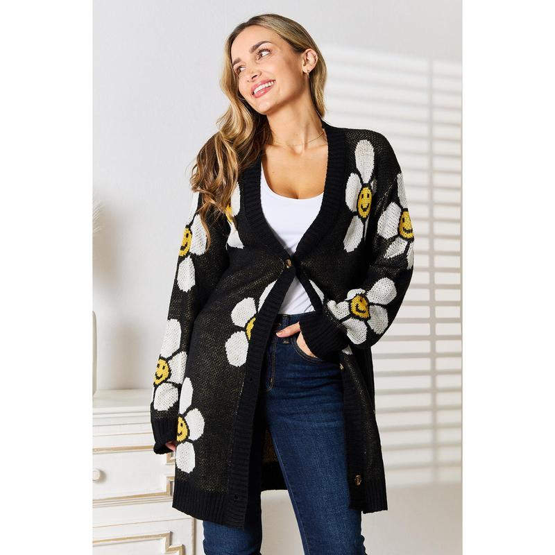 Perfee Floral Button down Longline Cardigan - Image 9