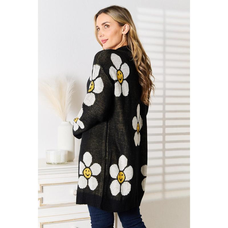 Perfee Floral Button down Longline Cardigan - Image 8