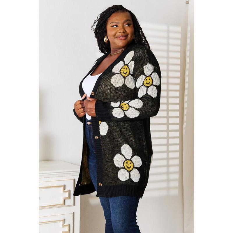 Perfee Floral Button down Longline Cardigan - Image 6