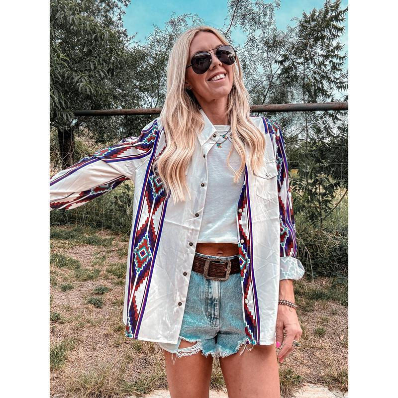 The Panhandle Western Button down (White Mix) - Image 6