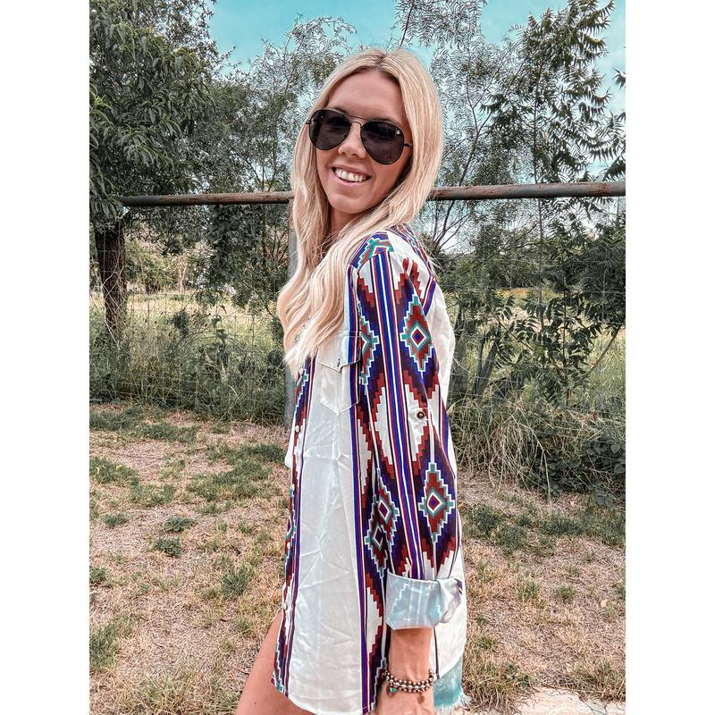 The Panhandle Western Button down (White Mix) - Image 5