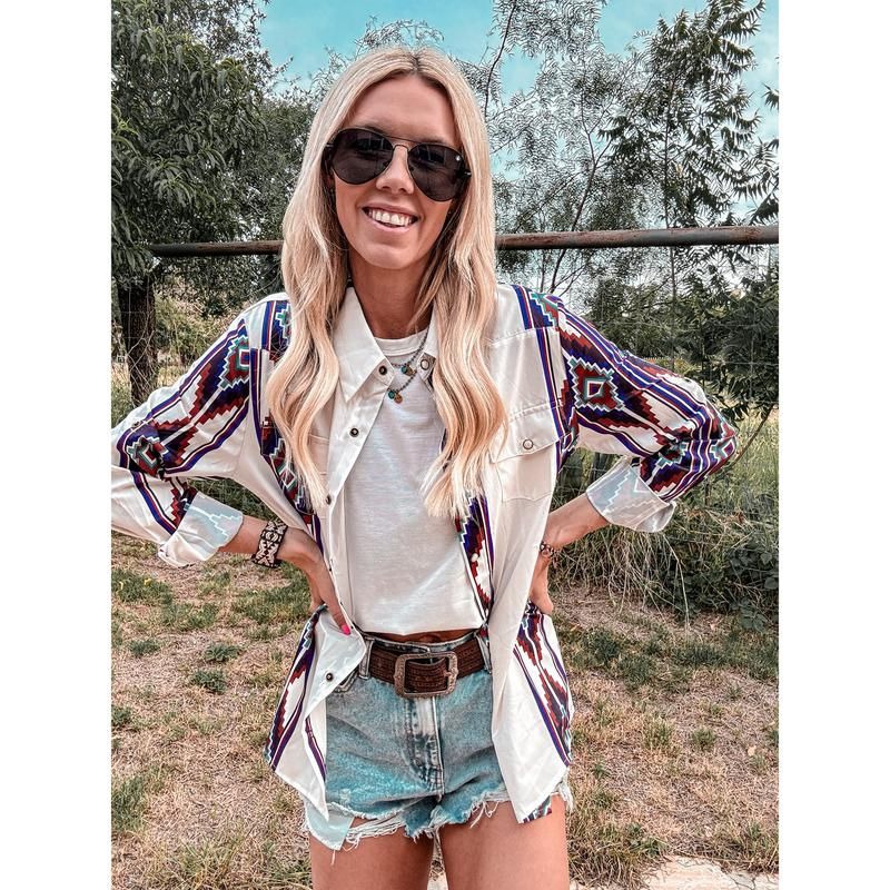 The Panhandle Western Button down (White Mix) - Image 4