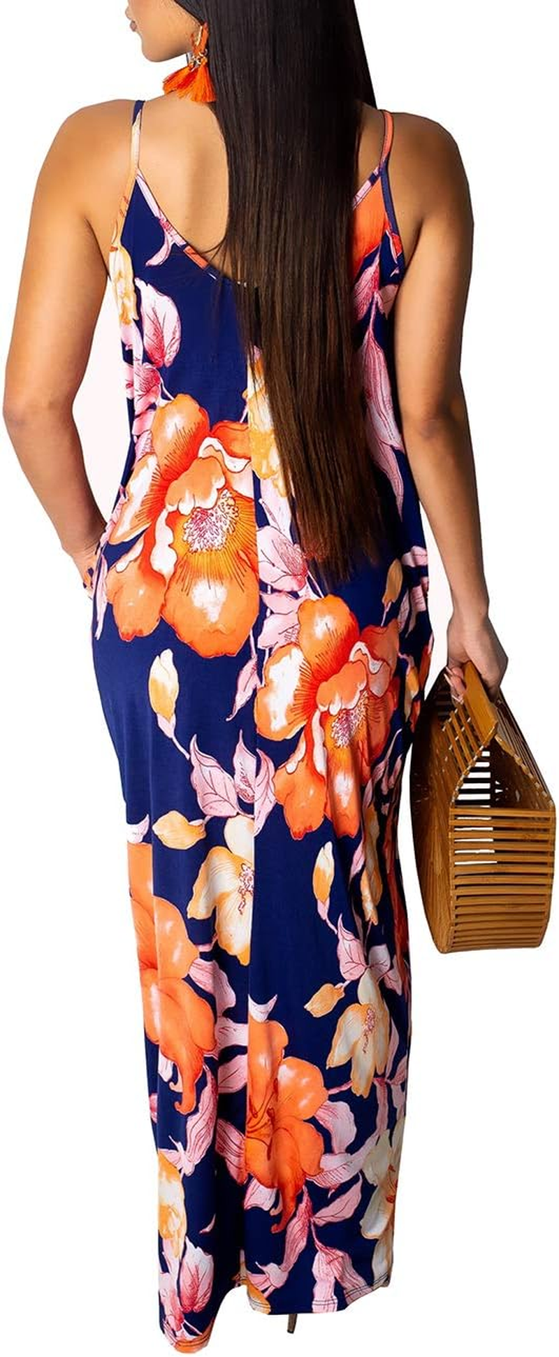 Women'S Summer Sleeve A-Line Cold Shoulder Loose Sundress Maxi Dress - Image 4