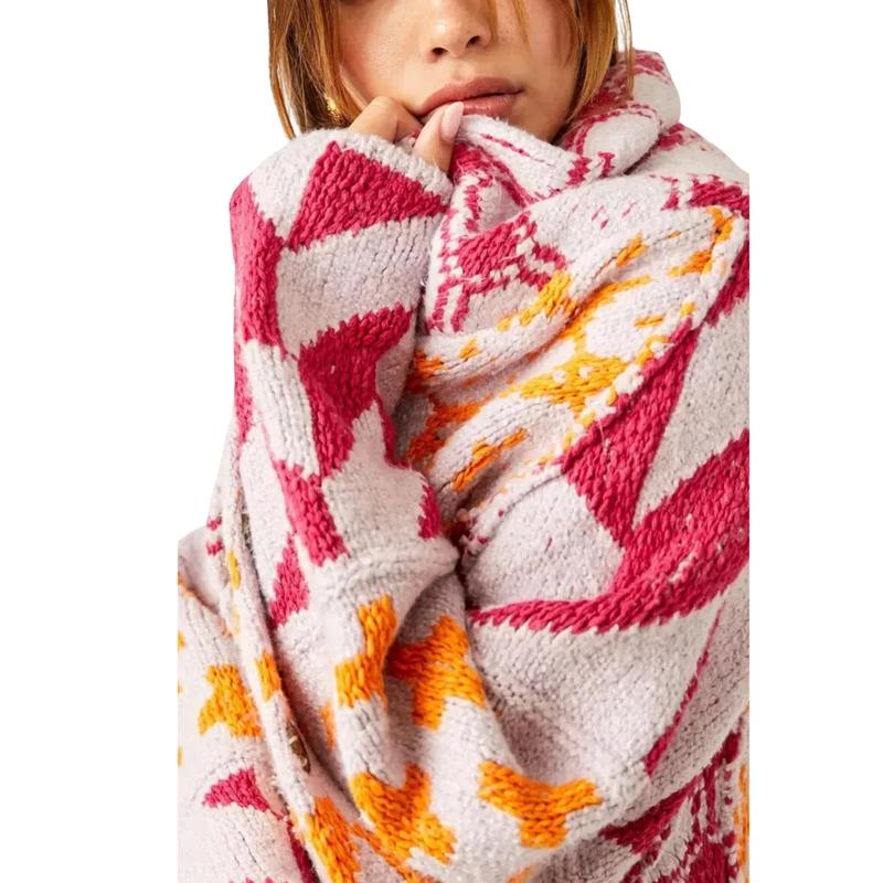 Yeokou Women Fall Sweater Cardigans Graphic Button down Collar Knitwear Long Sleeve Oversized Y2K Print Coats - Image 15