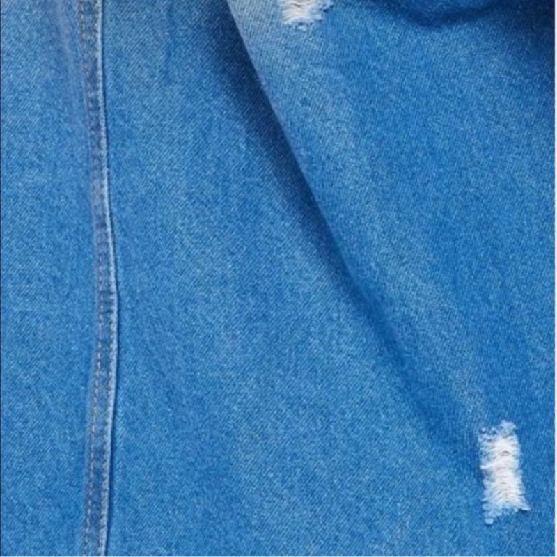 JEAN BUTTON down MEDIUM DENIM LONG TRENCH COAT JACKET Womenswear Outerwear - Image 3